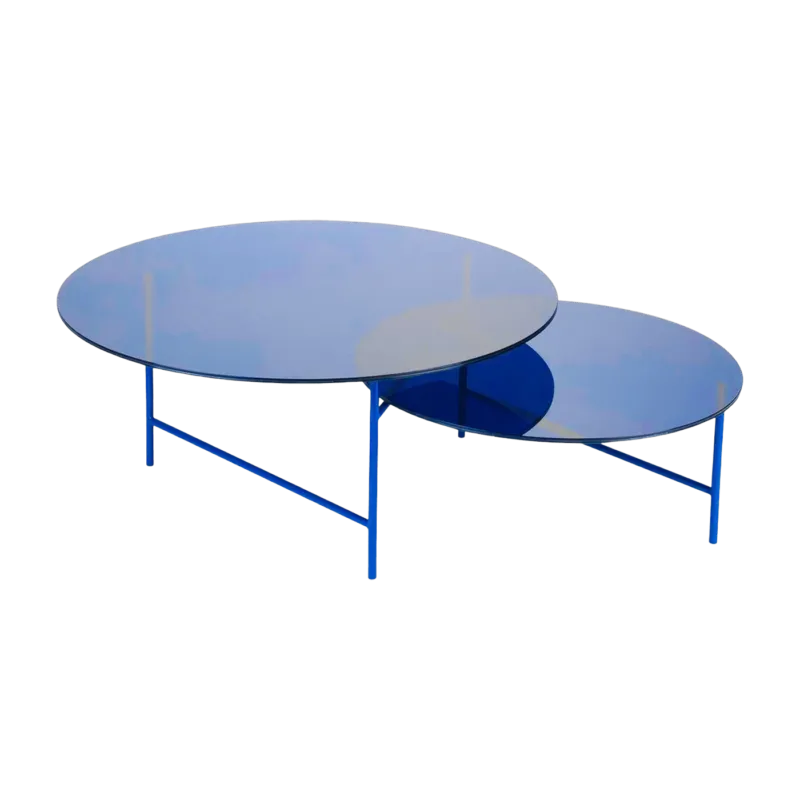 Table basse en verre Bleu Zorro - La Chance - The Cool Republic