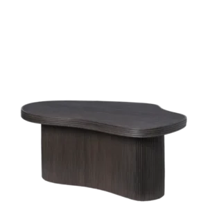 Table basse organique en rotin et bois teinté foncé 100 x 70 x 40 cm Isola - Ferm Living - The Cool Republic