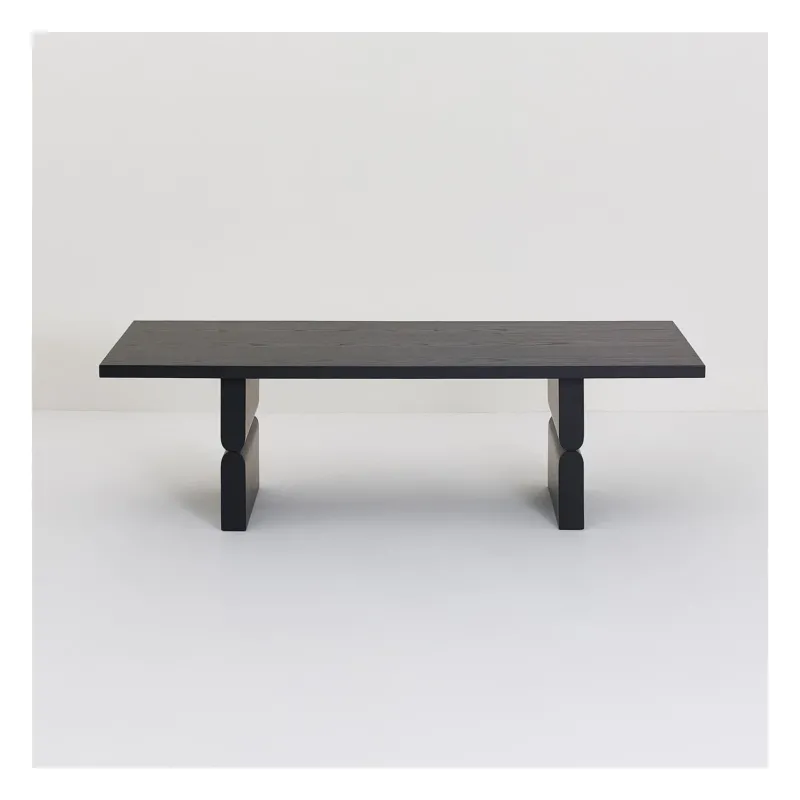 Table basse rectangulaire en bois teinté noir 118 x 58 x 35 cm Noon - Nobodinoz - The Cool Republic