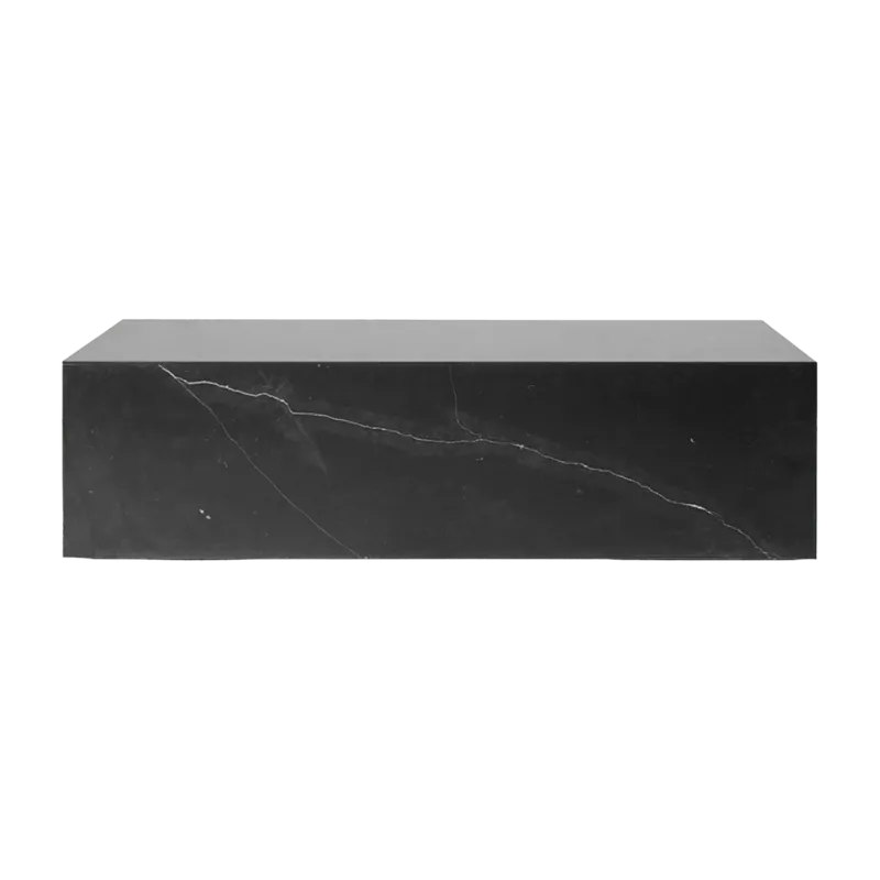 Table basse rectangulaire en marbre noir 100 x 60 cm Plinth Low - Audo - The Cool Republic