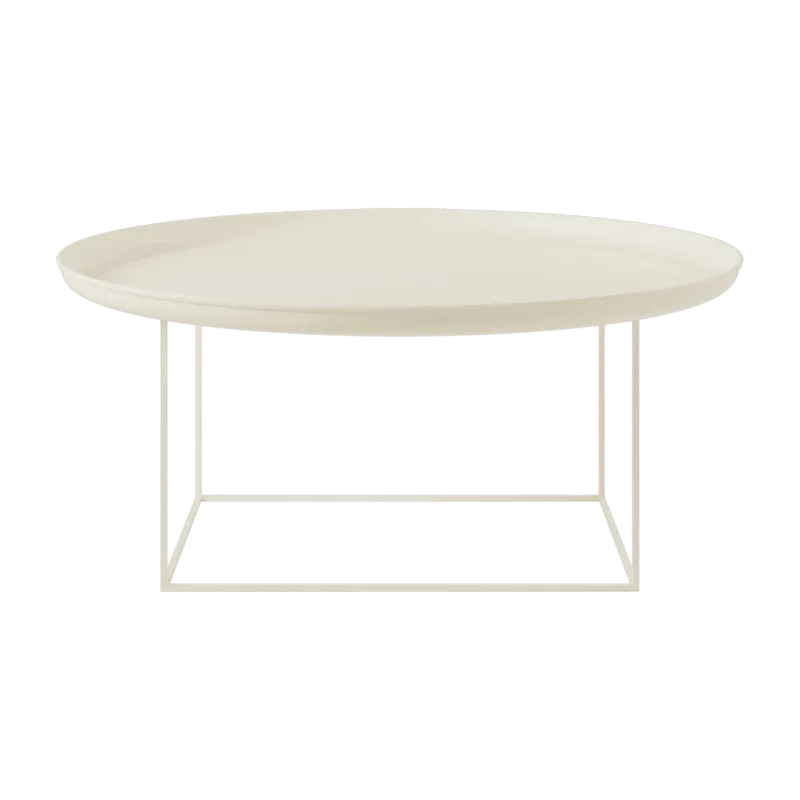 Table basse ronde en acier blanc antique 90 cm Duke - NORR11 - The Cool Republic