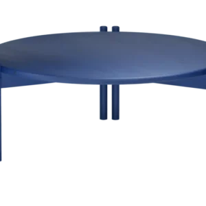 Table basse ronde en pin bleu cobalt 80x32cm Sticks - Karup Design - The Cool Republic