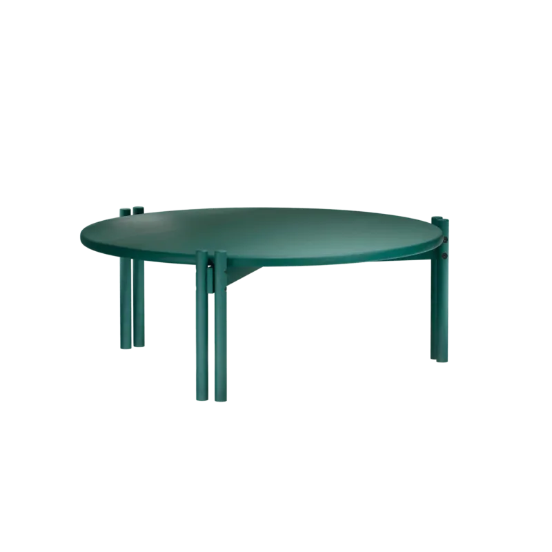 Table basse ronde en pin vert 80x32cm Sticks - Karup Design - The Cool Republic