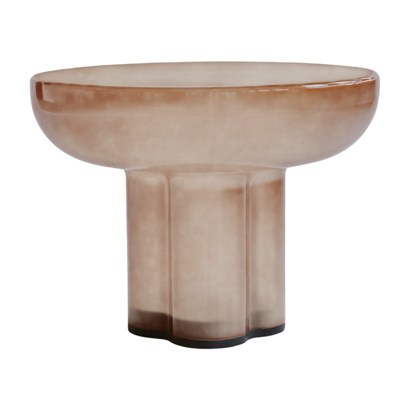 Table basse ronde en verre soufflé caramel 55x41cm Crown - 101 COPENHAGEN - The Cool Republic