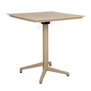 Table bistrot d'extérieur carrée en métal beige 70 x 70 x 76 cm Cala - The Cool Republic - The Cool Republic