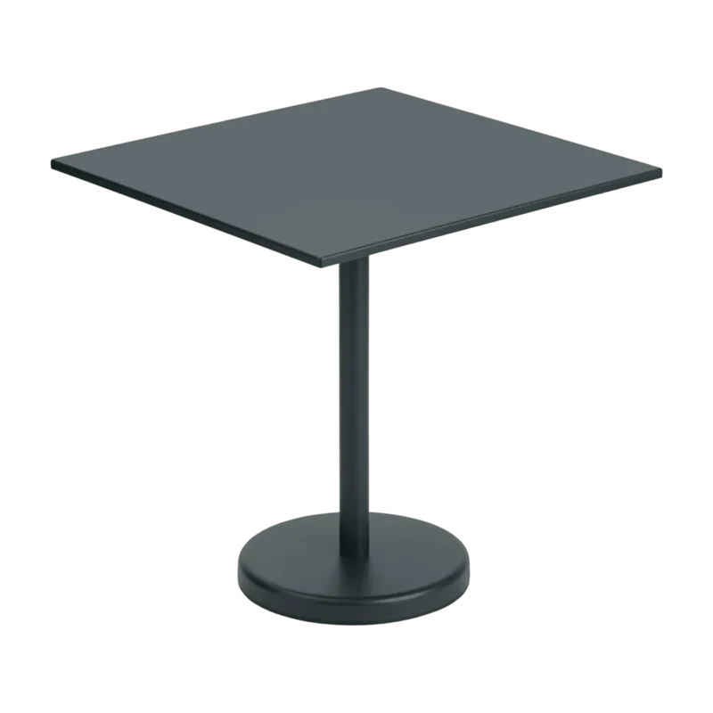 Table carrée d'extérieur en acier noir 70 x 70 x 73 cm Linear - Muuto - The Cool Republic