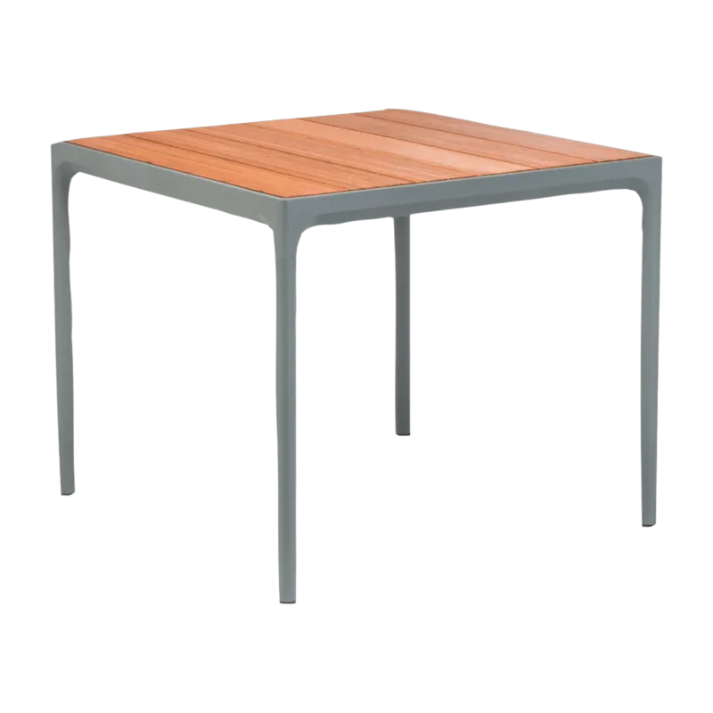 Table carrée en bambou et cadre gris FOUR - Houe - The Cool Republic