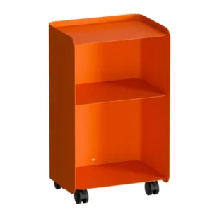 Table d'appoint à roulettes deux étages en acier orange sprizz 40x30x67,5cm Juno - Metallbude - The Cool Republic