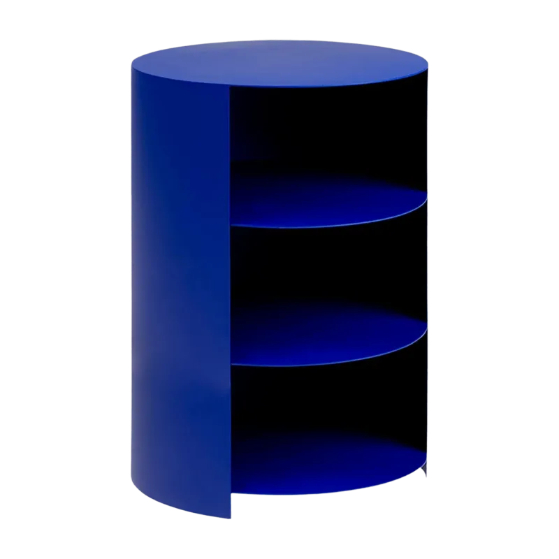Table d'appoint à roulettes en acier bleu 70 cm Hide Pedestal - Hem - The Cool Republic