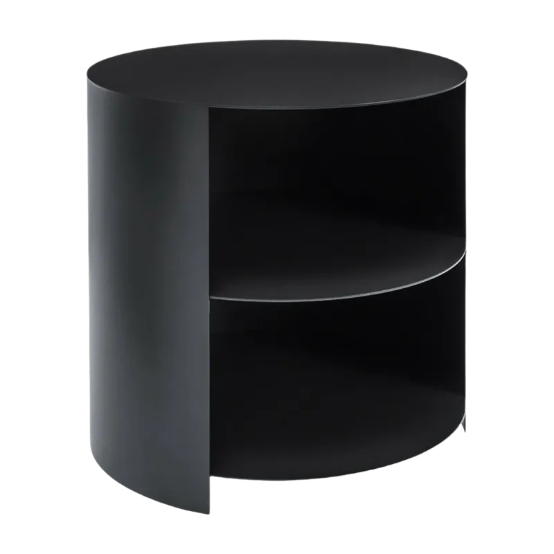 Table d'appoint à roulettes en acier noir 40 cm Hide Side - Hem - The Cool Republic