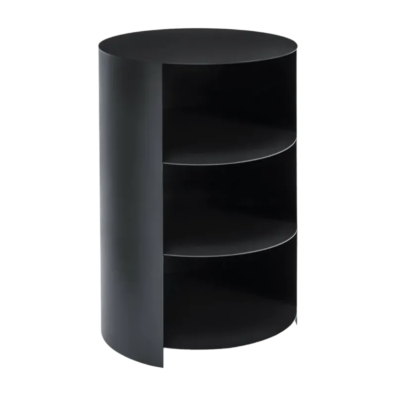 Table d'appoint à roulettes en acier noir 70 cm Hide Pedestal - Hem - The Cool Republic