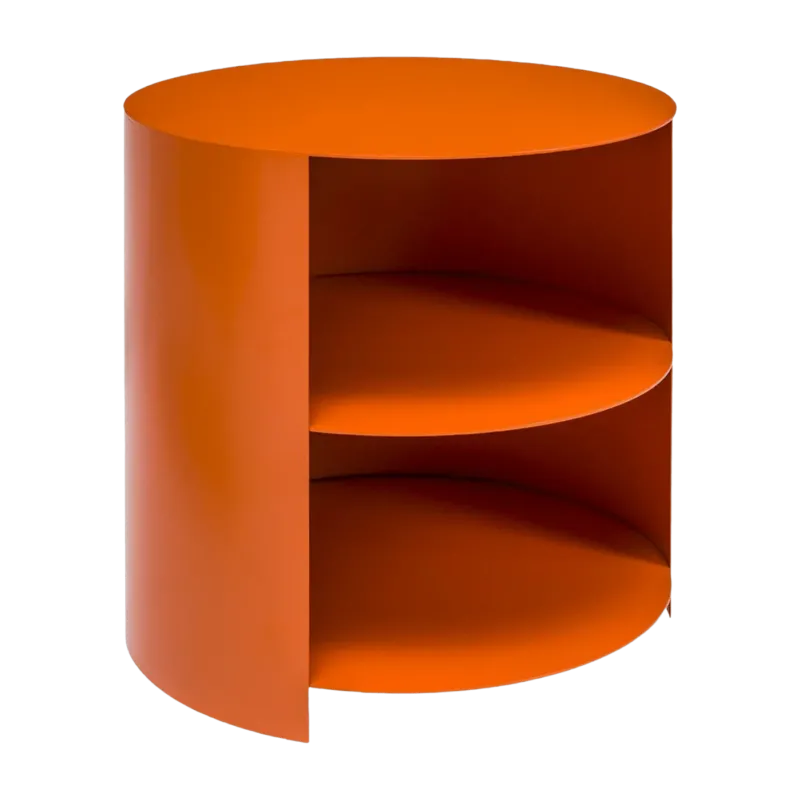 Table d'appoint à roulettes en acier orange 40 cm Hide Side - Hem - The Cool Republic