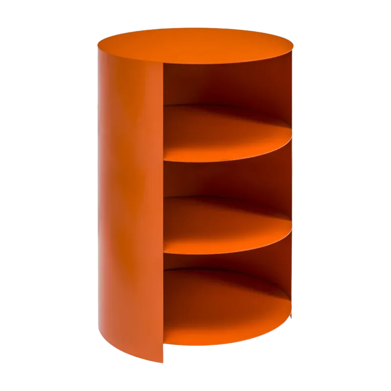 Table d'appoint à roulettes en acier orange 70 cm Hide Pedestal - Hem - The Cool Republic