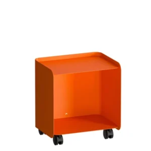 Table d'appoint à roulettes en acier orange sprizz 40x30x43,5cm Juno - Metallbude - The Cool Republic