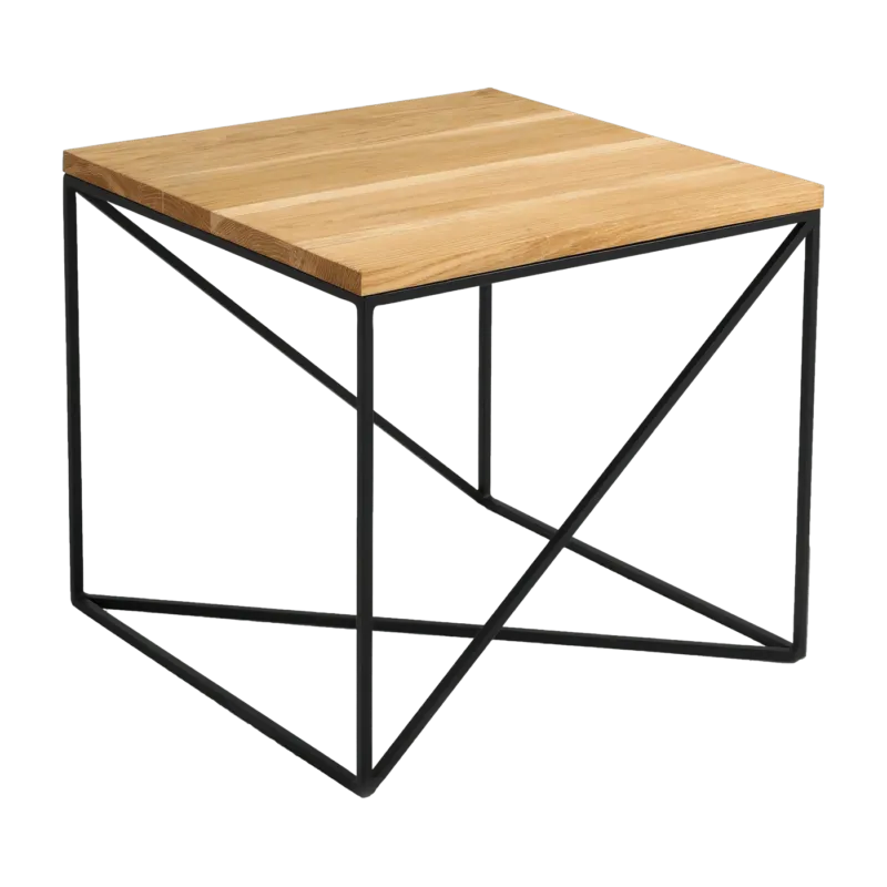 Table d'appoint carré en bois et piètement noir Memo Wood - Custom Form - The Cool Republic
