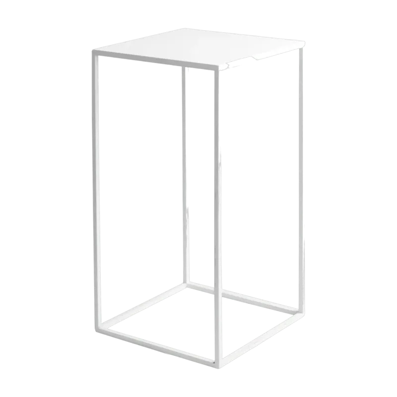 Table d'appoint carrée blanche en métal Tensio - Custom Form - The Cool Republic