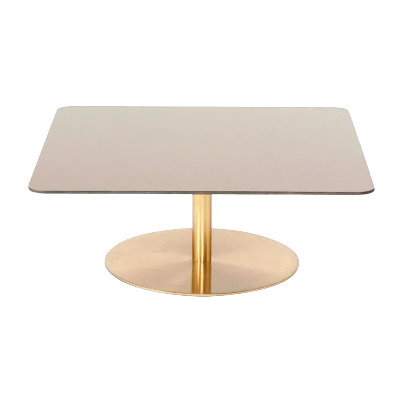 Table d'appoint carrée en fer plaqué laiton et en verre cuivré Flash - Tom Dixon - The Cool Republic