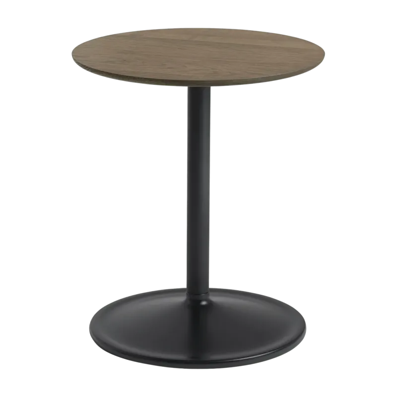 Table d'appoint chêne fumé et aluminium noir D 41 x H 48 cm Soft - Muuto - The Cool Republic