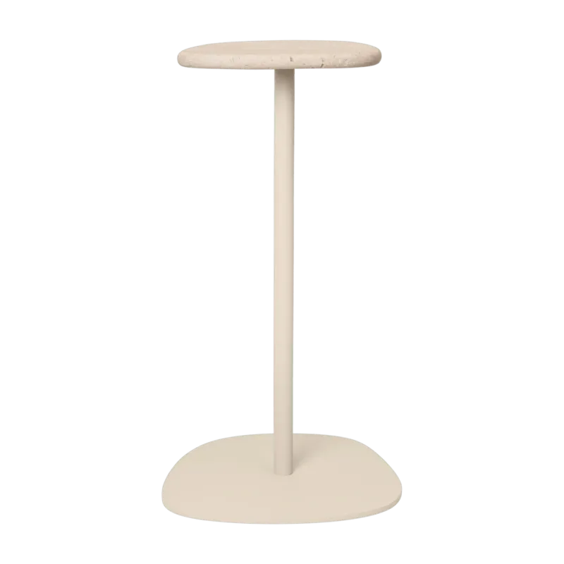 Table d'appoint en acier et marbre beige 30,4x56cm Plyo - Ferm Living - The Cool Republic