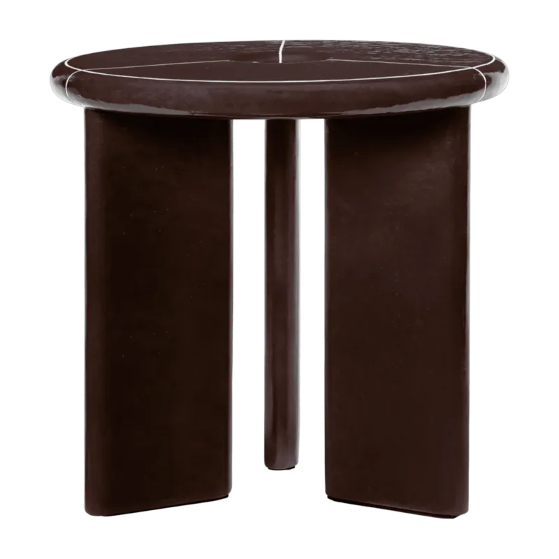 Table d'appoint en béton et fibre de verre marron 47x45cm Deya - Ferm living - The Cool Republic