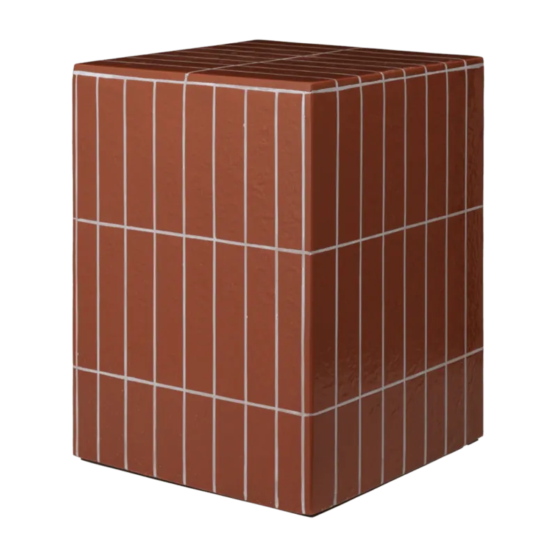 Table d'appoint en béton renforcé de fibre de verre terracotta 32x42cm Pillar - Ferm Living - The Cool Republic