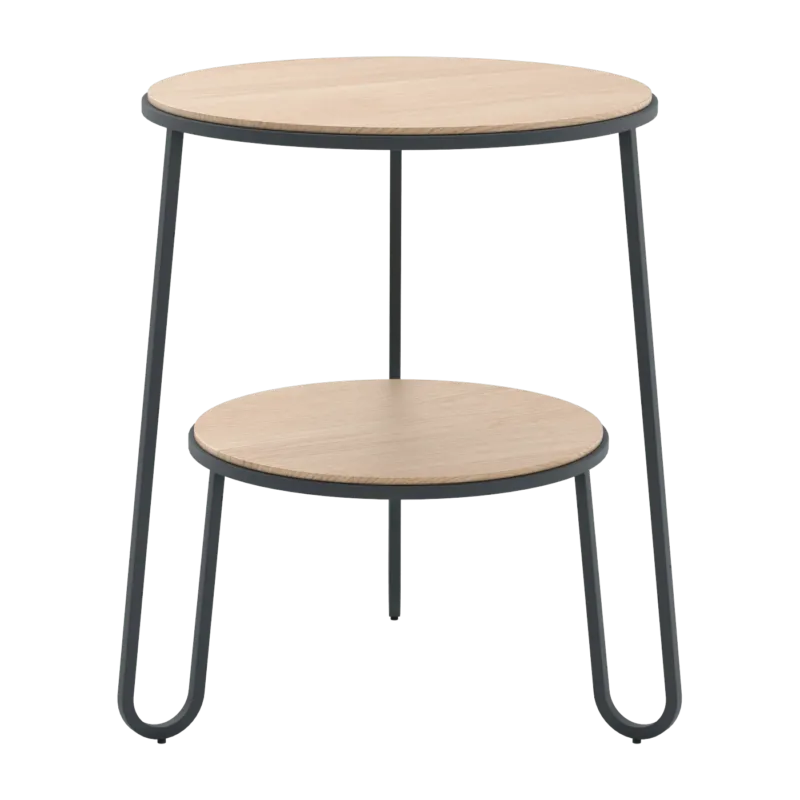 Table d'appoint en bois de chêne et acier gris ardoise 44,5x50,5cm Anatole - Hartô - The Cool Republic