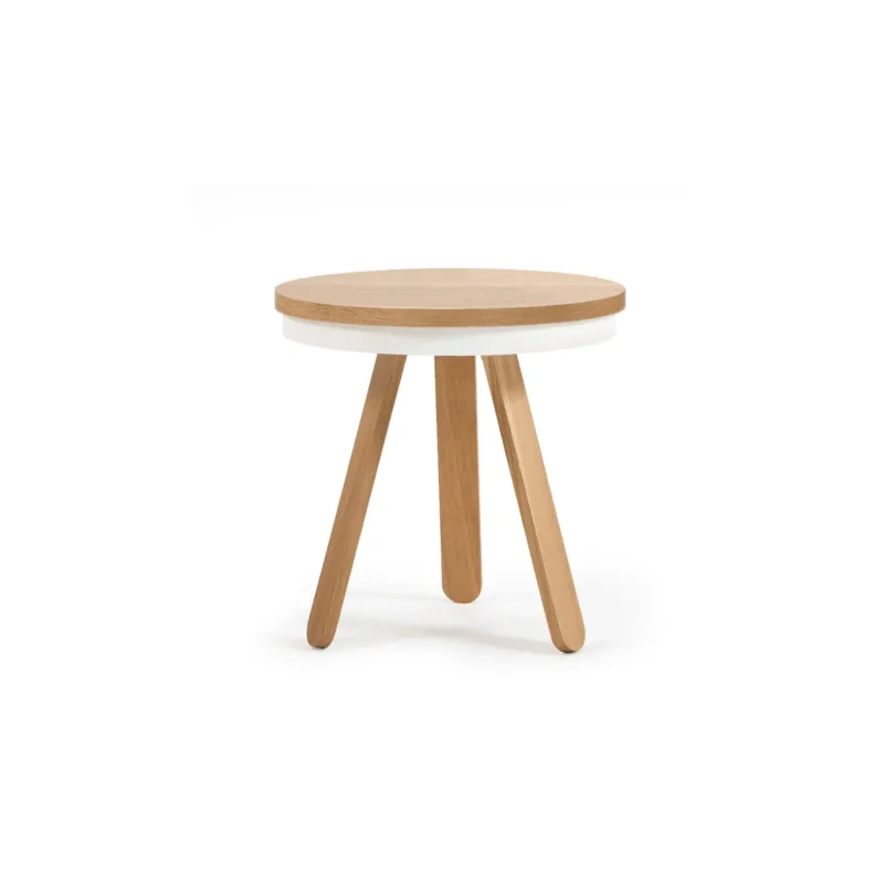 Table d'appoint en chêne et blanche 42 cm Batea - Woodendot - The Cool Republic