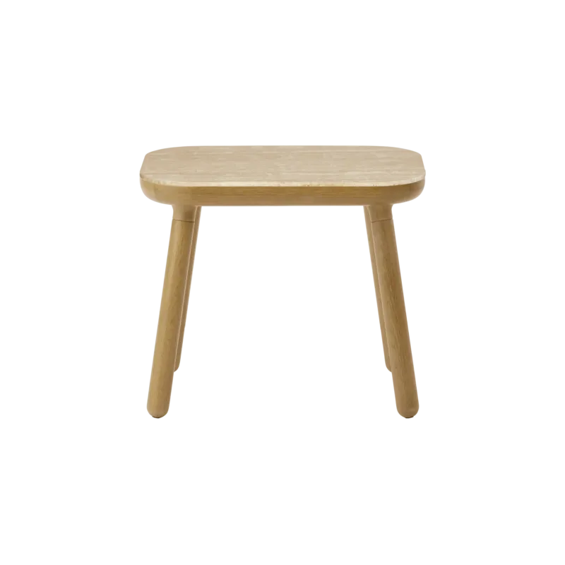 Table d'appoint en chêne et travertin 35x50x43cm Paff - Umage - The Cool Republic