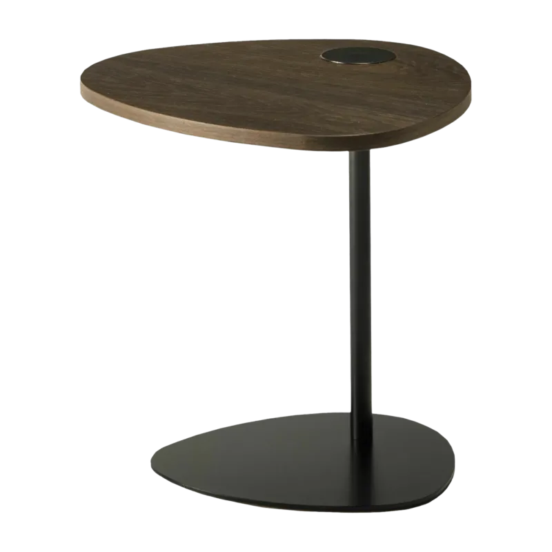 Table d'appoint en chêne fumé et piétement noir Hug - Meme Design - The Cool Republic