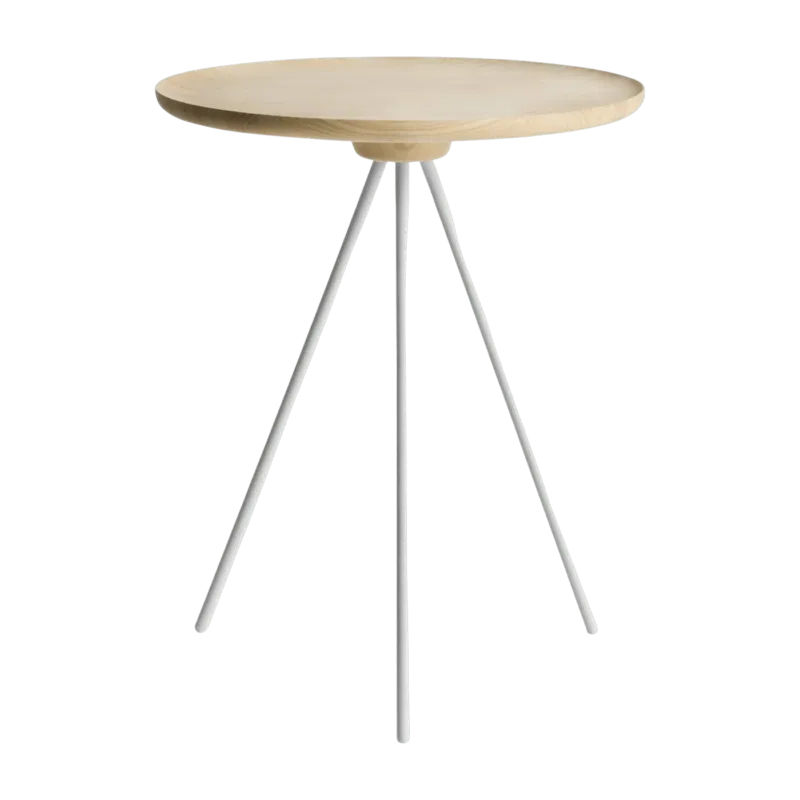 Table d'appoint en frêne et piètement blanc 51 cm Key - Hem - The Cool Republic