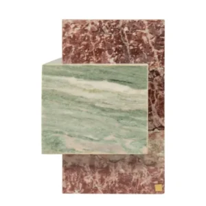 Table d'appoint en marbre rose et vert 35x51cm Blocq - Versmissen - The Cool Republic