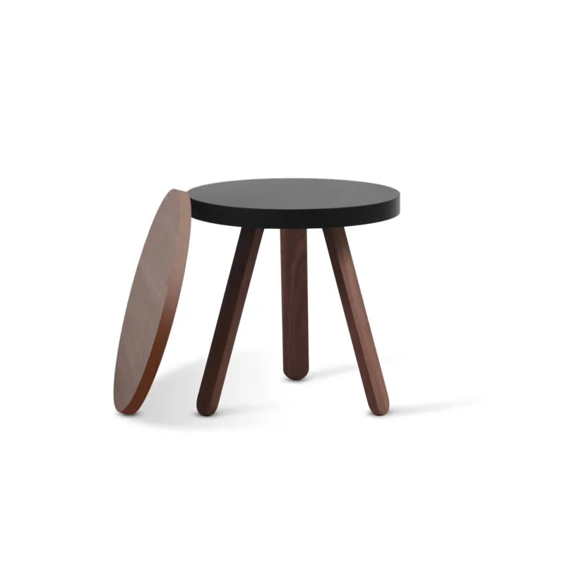 Table d'appoint en noyer et noire 42 cm Batea - Woodendot - The Cool Republic
