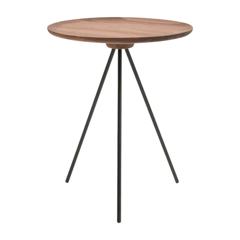 Table d'appoint en noyer et piètement noir 51 cm Key - Hem - The Cool Republic