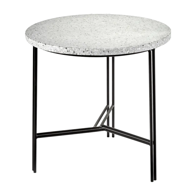Table d'appoint noire et grise en terrazzo et métal 40 x 40 cm A. Sciortino - Serax - The Cool Republic