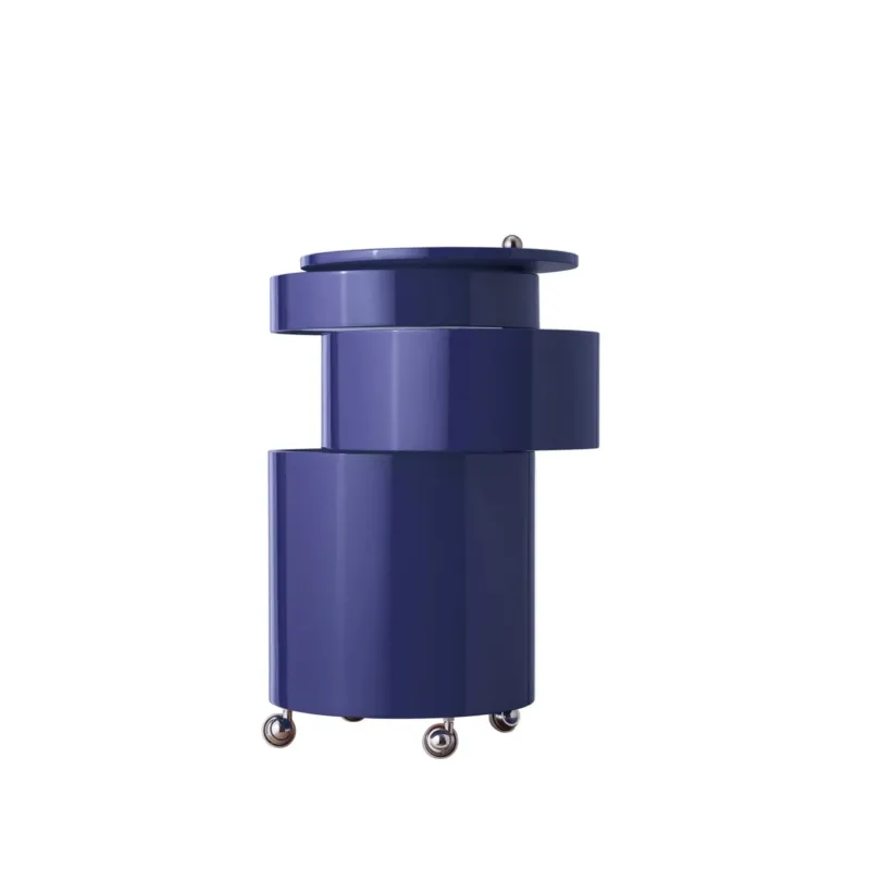 Table d'appoint sur roues en bois moulé deep blue Barboy - Verpan - The Cool Republic