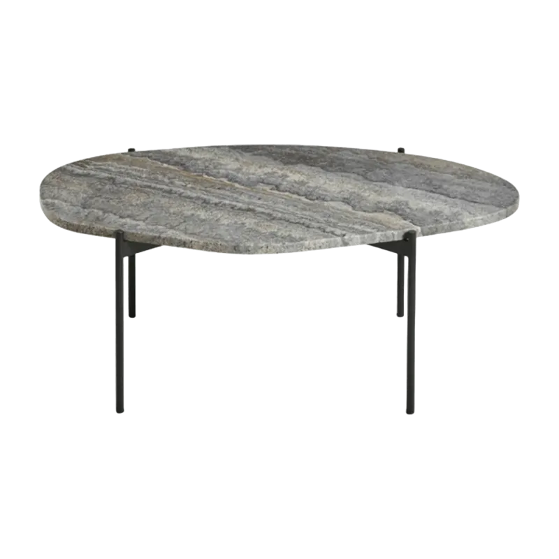 Table d'appoint travertin gris 95 x 54 cm La Terra - Woud - The Cool Republic