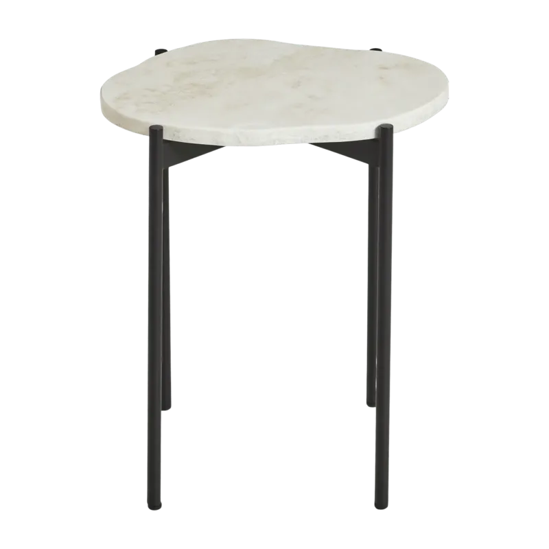 Table d'appoint travertin ivoire 40,5 x 31,2 cm La Terra - Woud - The Cool Republic