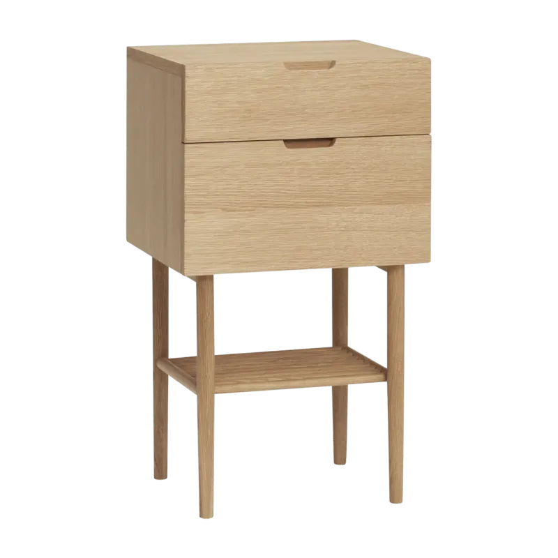Table de chevet avec deux tiroirs et une étagère - Hübsch - The Cool Republic