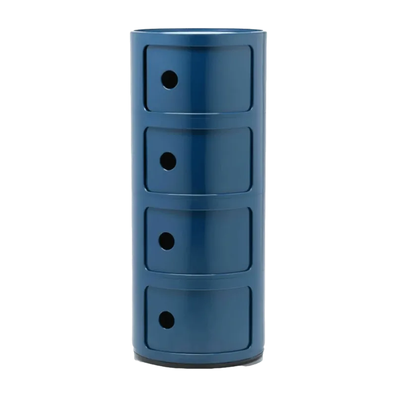 Table de chevet bleu 4 tiroirs Componibili - Kartell - The Cool Republic