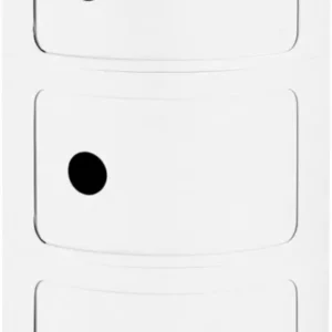 Table de chevet design 3 modules blanc mat Componibili Recycled - Kartell - The Cool Republic