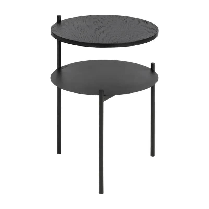 Table de chevet en chêne plaqué et acier noire Tu - noo.ma - The Cool Republic