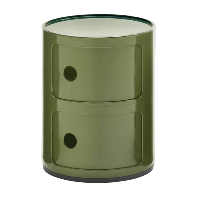 Table de chevet vert 2 tiroirs Componibili - Kartell - The Cool Republic