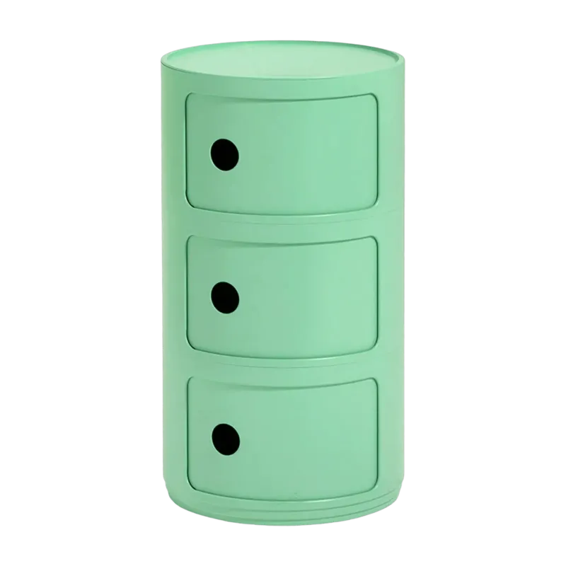 Table de chevet vert 3 tiroirs Componibili Bio - Kartell - The Cool Republic