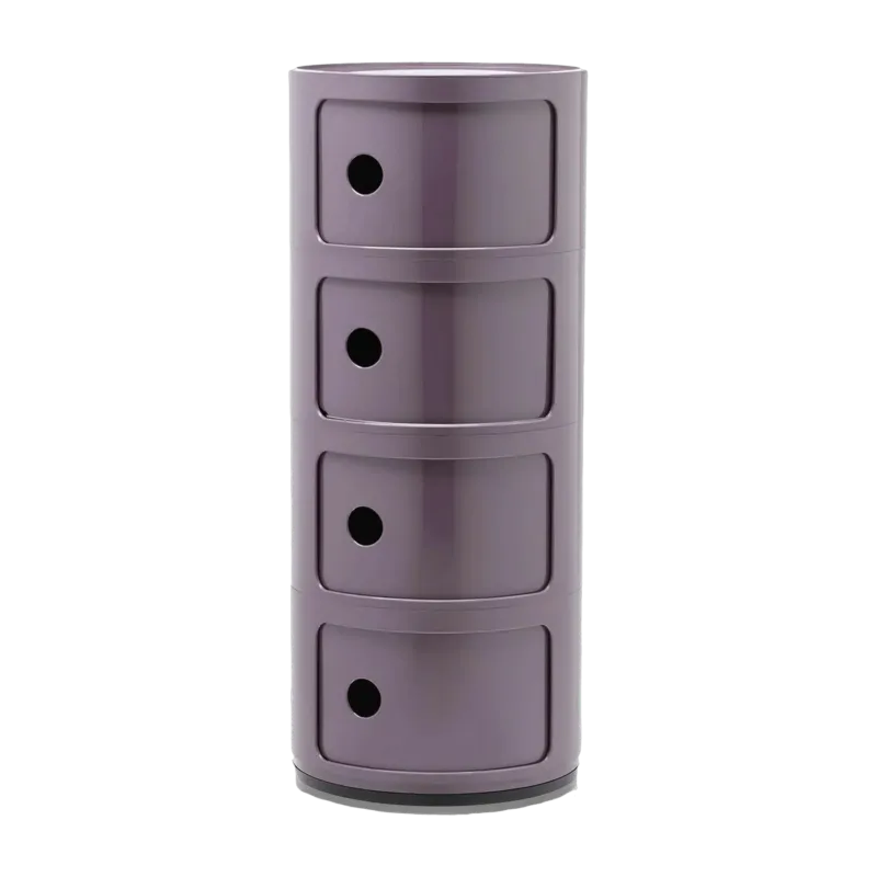Table de chevet violet 4 tiroirs Componibili - Kartell - The Cool Republic