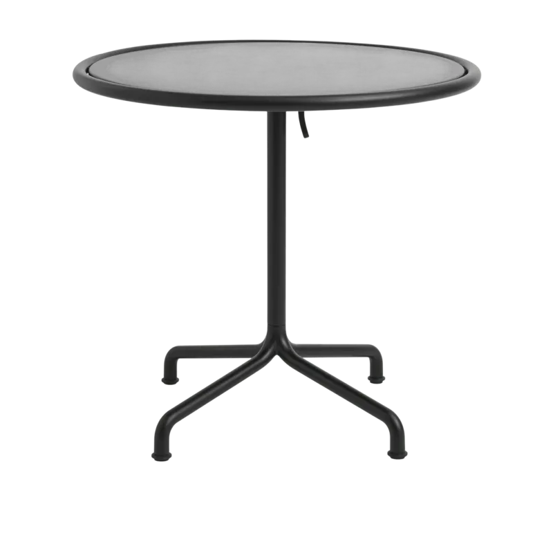 Table de jardin ronde en aluminium laqué gris anthracite 80x74cm Deville - HAY - The Cool Republic