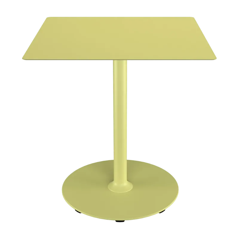 Table d'extérieur carrée en aluminium jaune citron 70x74cm pico - Houe - The Cool Republic