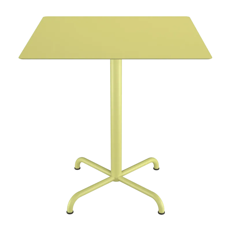 Table d'extérieur carrée en aluminium jaune citron avec pieds 70x74cm pico - Houe - The Cool Republic