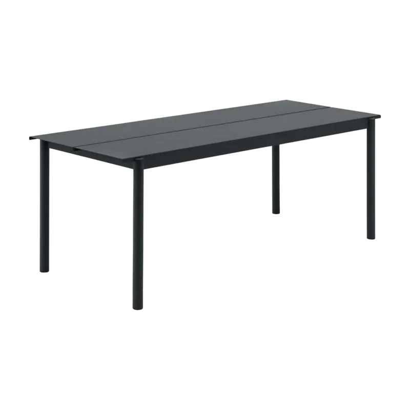 Table d'extérieur en acier noir 200 x 75 cm Linear - Muuto - The Cool Republic