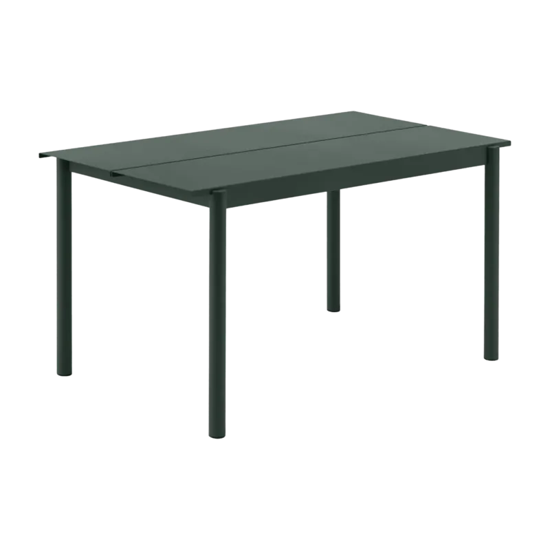 Table d'extérieur en acier vert foncé 140 x 75 cm Linear - Muuto - The Cool Republic