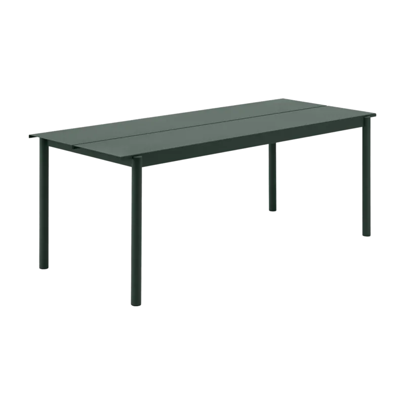 Table d'extérieur en acier vert foncé 200 x 75 cm Linear - Muuto - The Cool Republic